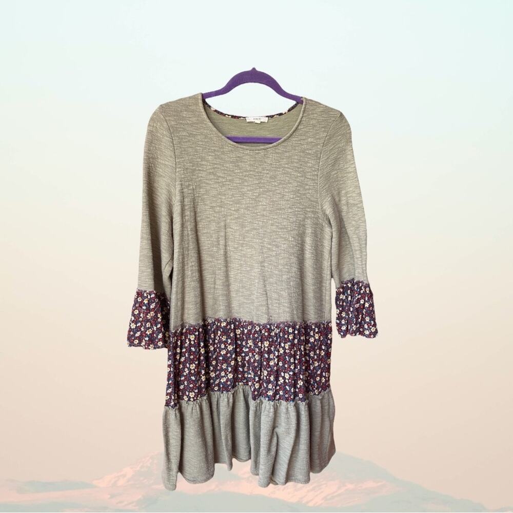 Easel layered cottage style shirt dress